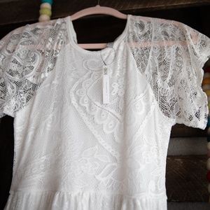 ASOS Maternity Flutter Sleeve Lace Skater Dress